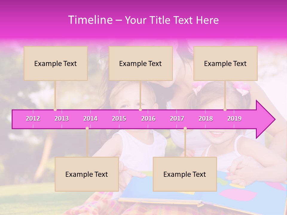 Outdoor Sister Babies PowerPoint Template