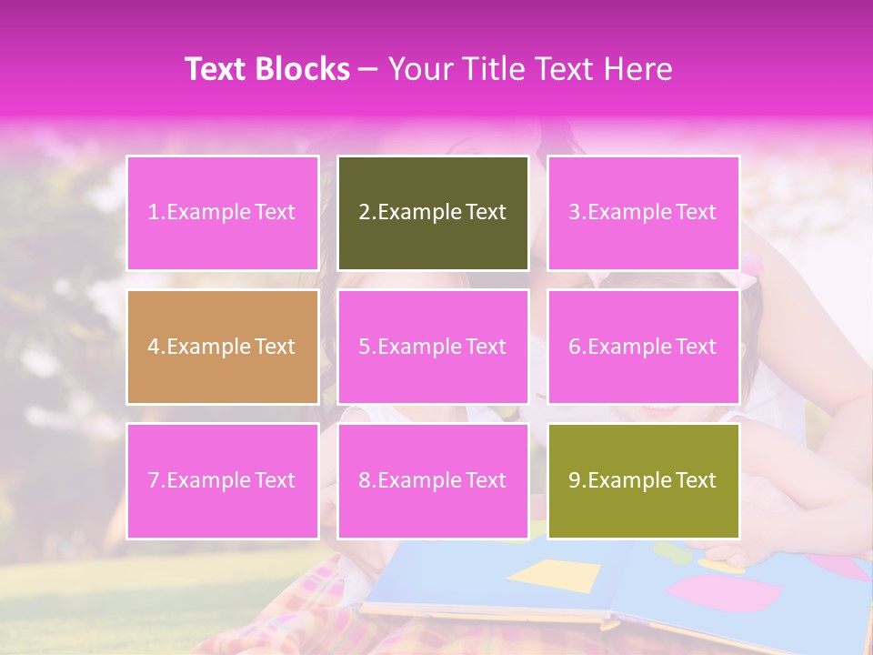 Outdoor Sister Babies PowerPoint Template