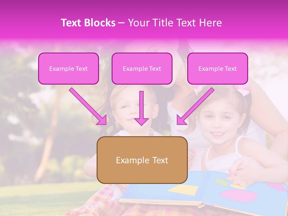 Outdoor Sister Babies PowerPoint Template