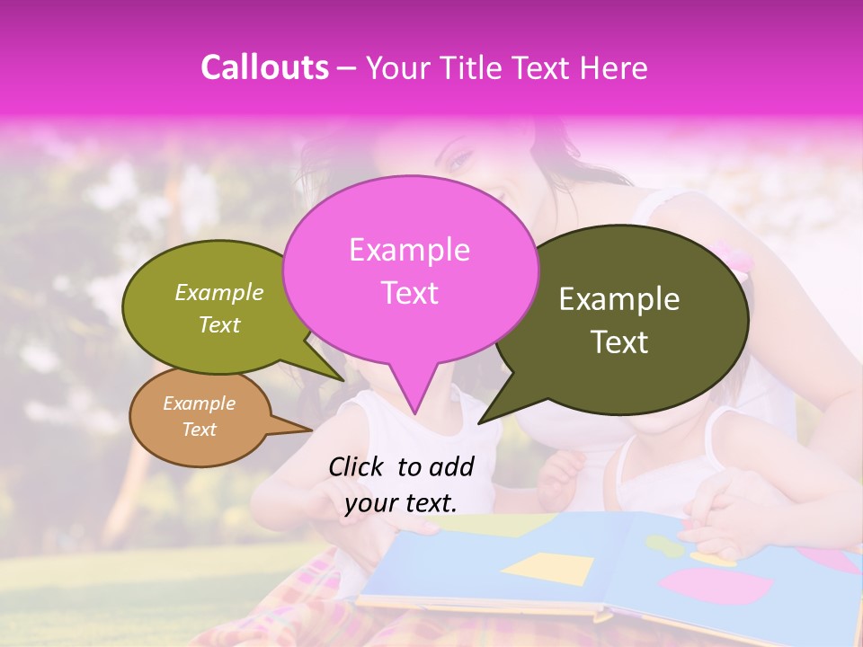 Outdoor Sister Babies PowerPoint Template