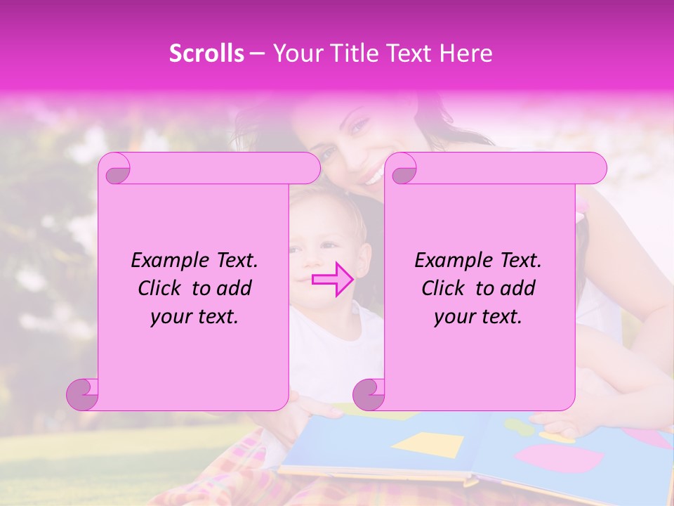 Outdoor Sister Babies PowerPoint Template