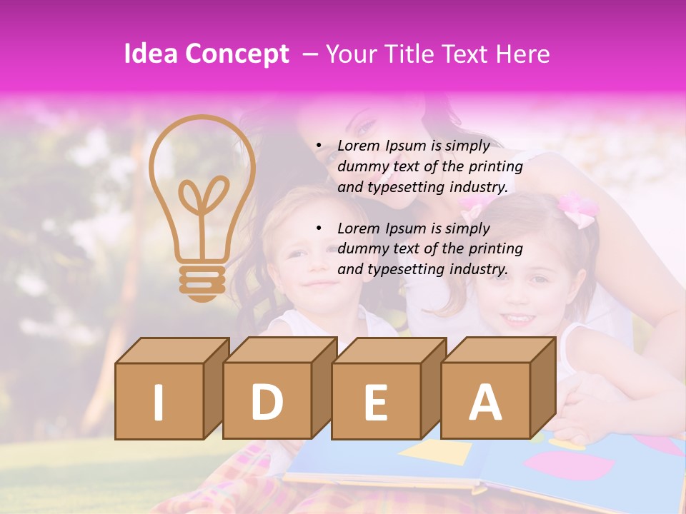 Outdoor Sister Babies PowerPoint Template