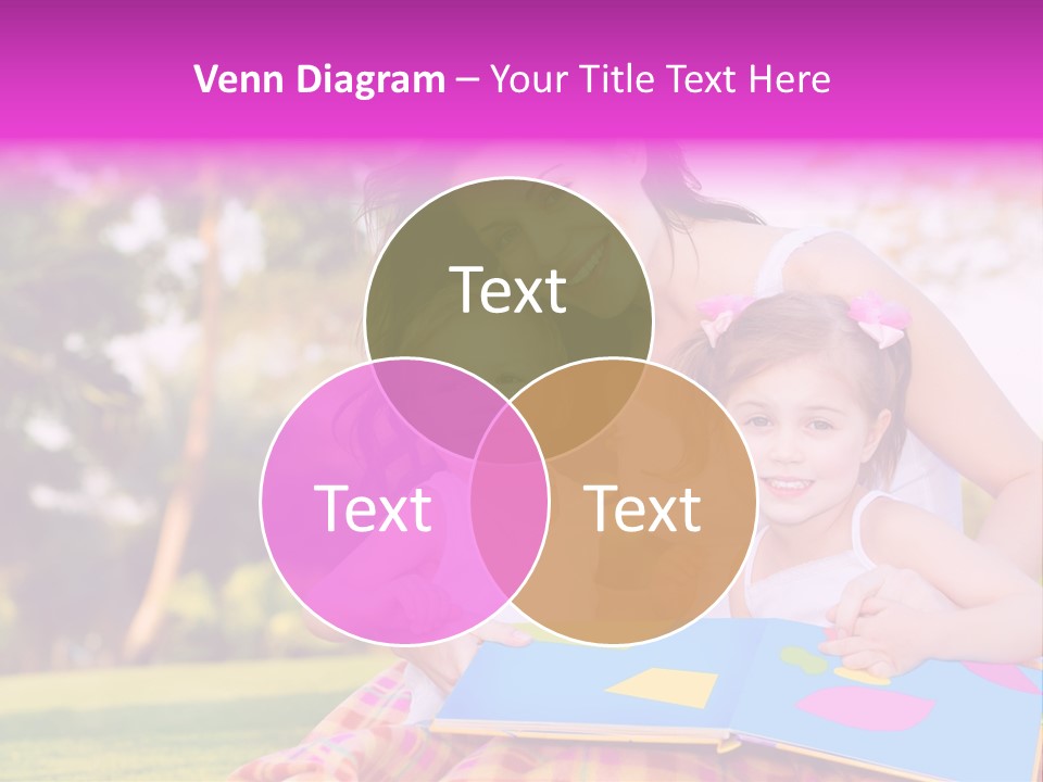 Outdoor Sister Babies PowerPoint Template