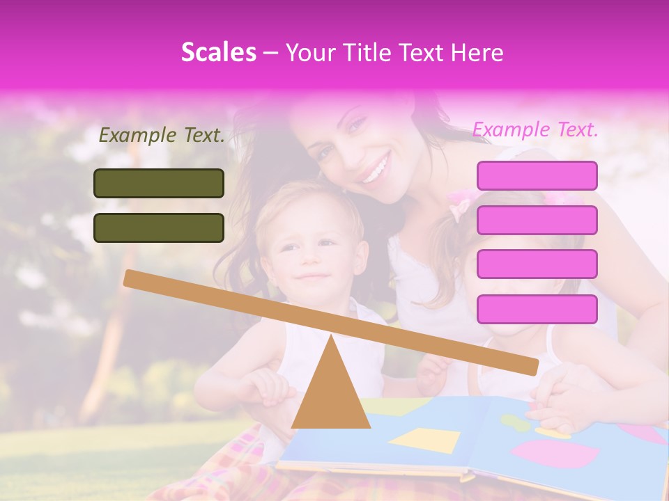 Outdoor Sister Babies PowerPoint Template