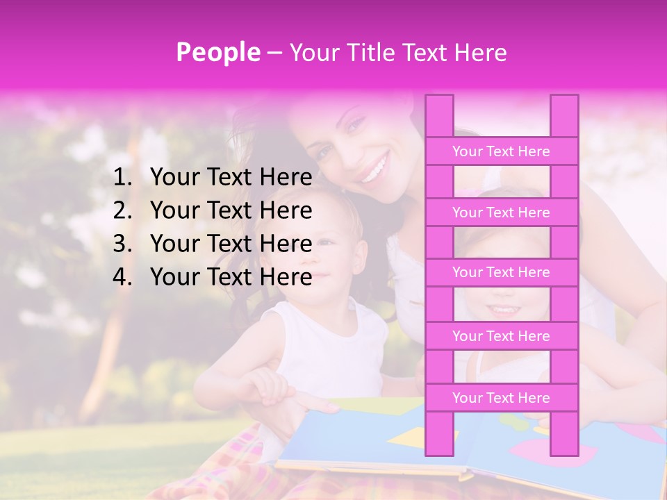 Outdoor Sister Babies PowerPoint Template