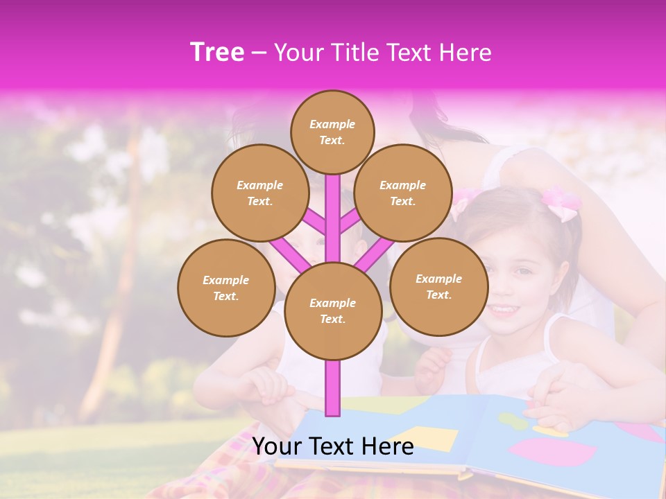 Outdoor Sister Babies PowerPoint Template