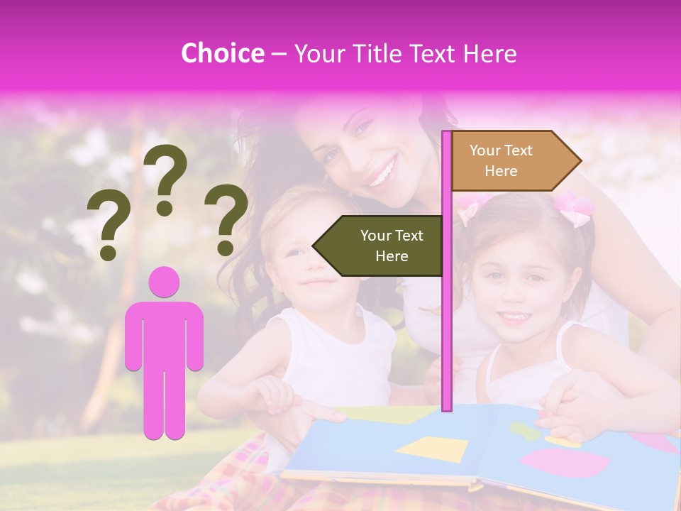 Outdoor Sister Babies PowerPoint Template