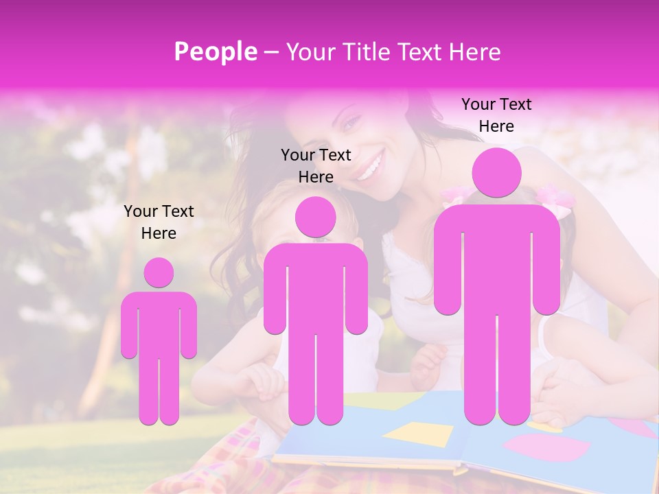 Outdoor Sister Babies PowerPoint Template