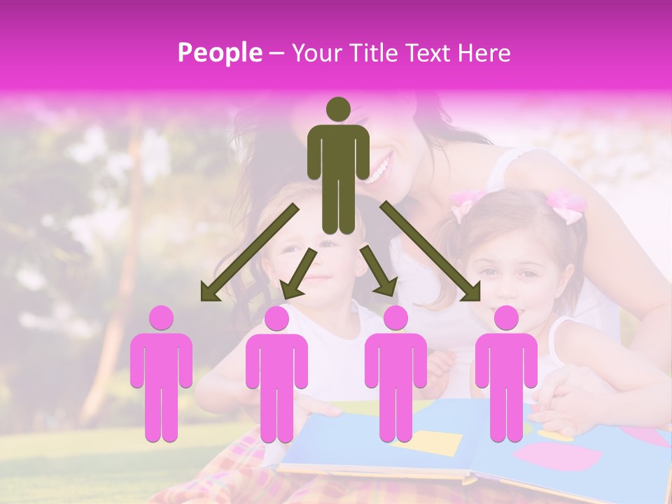 Outdoor Sister Babies PowerPoint Template