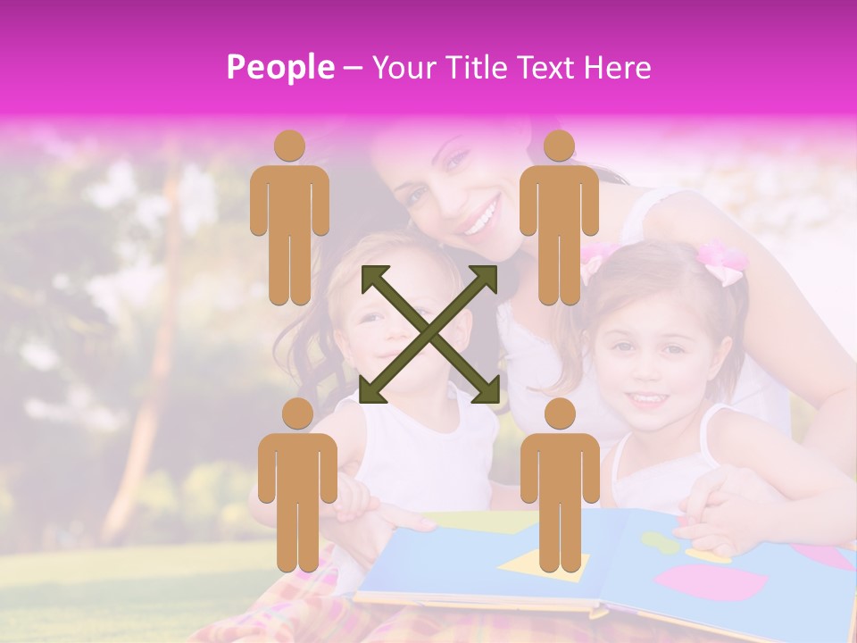 Outdoor Sister Babies PowerPoint Template