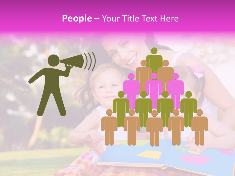 Outdoor Sister Babies PowerPoint Template