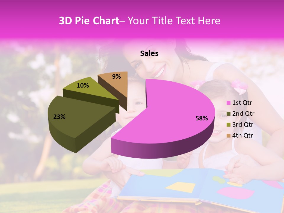 Outdoor Sister Babies PowerPoint Template