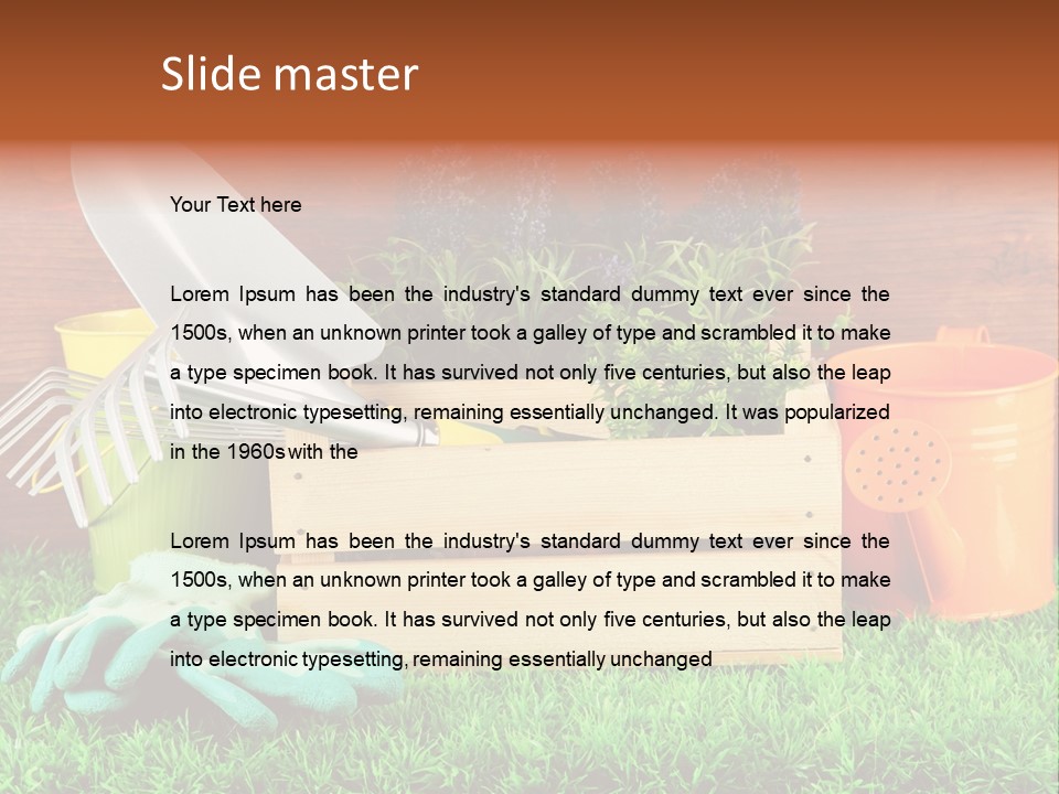 Dirt Leaf Flowerpot PowerPoint Template