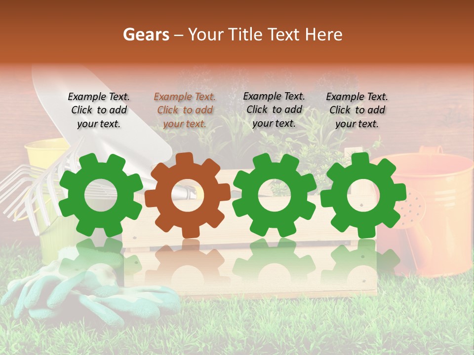 Dirt Leaf Flowerpot PowerPoint Template