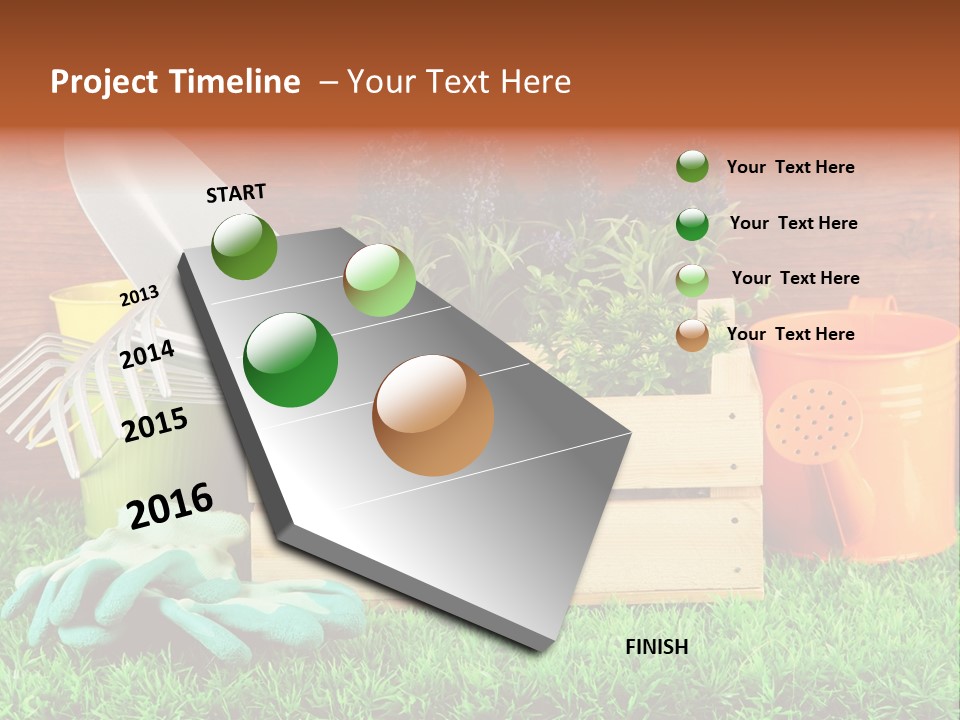 Dirt Leaf Flowerpot PowerPoint Template