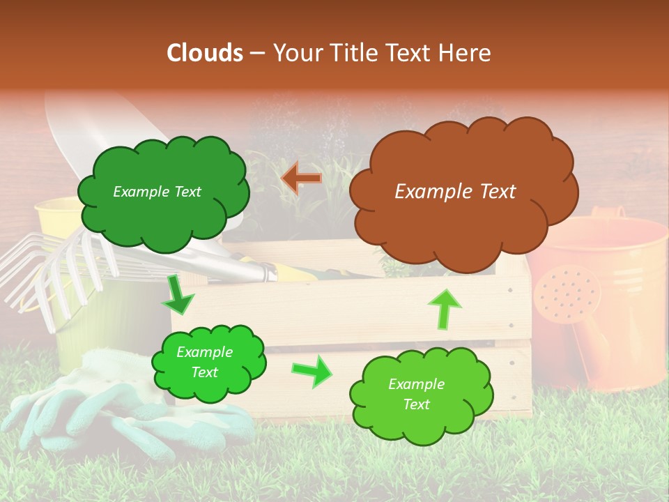 Dirt Leaf Flowerpot PowerPoint Template