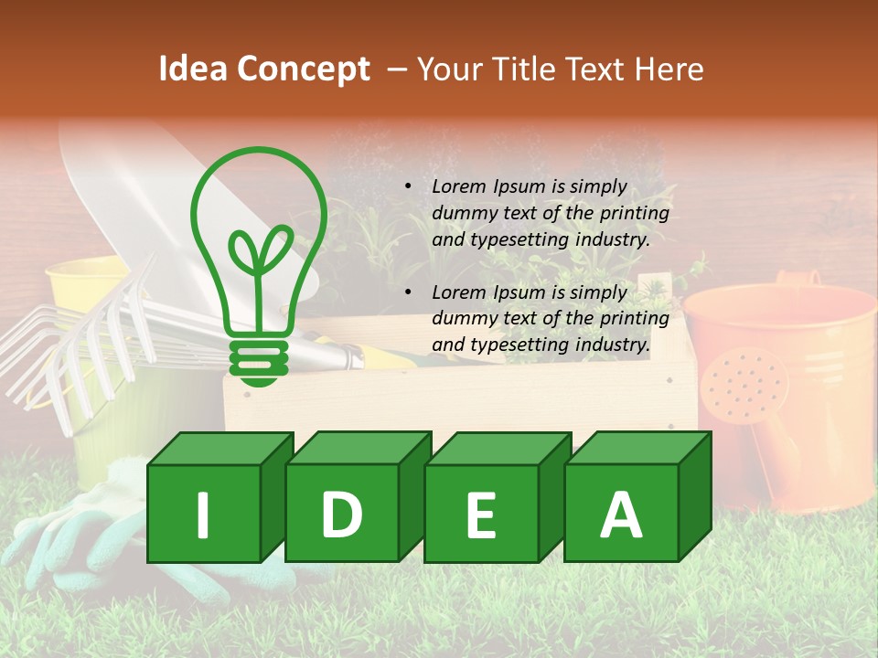 Dirt Leaf Flowerpot PowerPoint Template