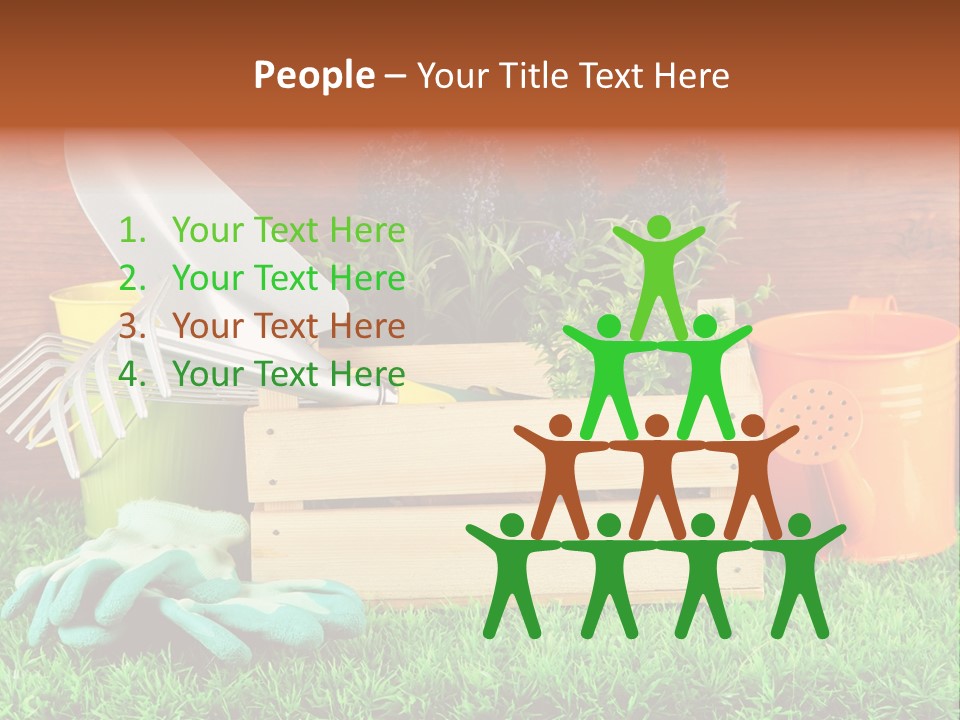 Dirt Leaf Flowerpot PowerPoint Template