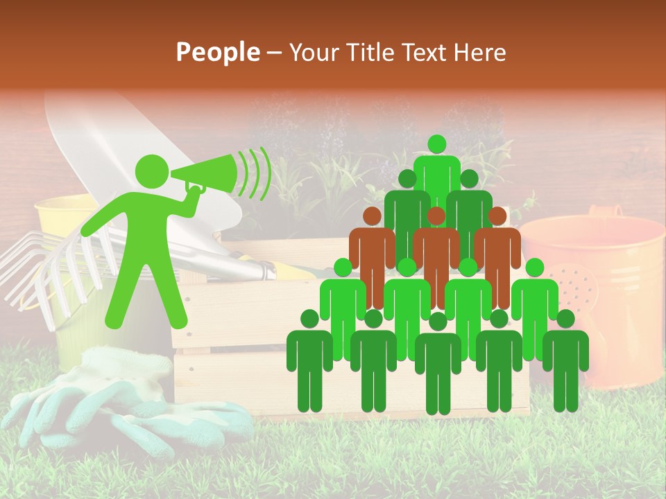 Dirt Leaf Flowerpot PowerPoint Template