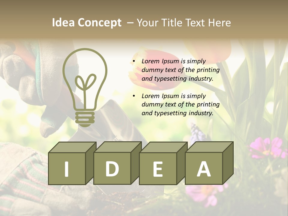 Hand Wood Plant PowerPoint Template