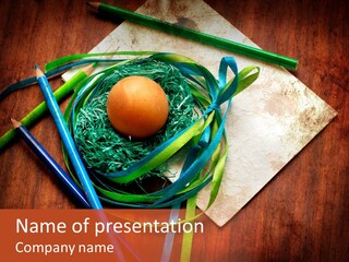 Easter Eggs Border Basket PowerPoint Template