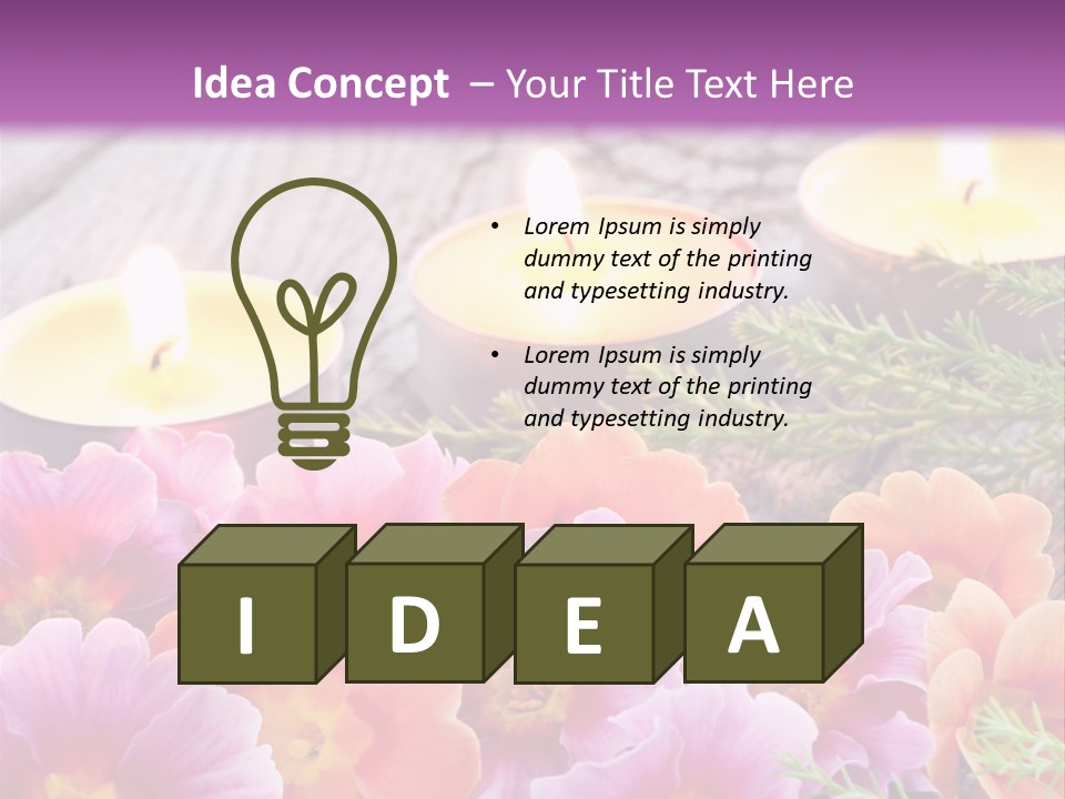 Blumendekoration Pflanzen Bunt PowerPoint Template