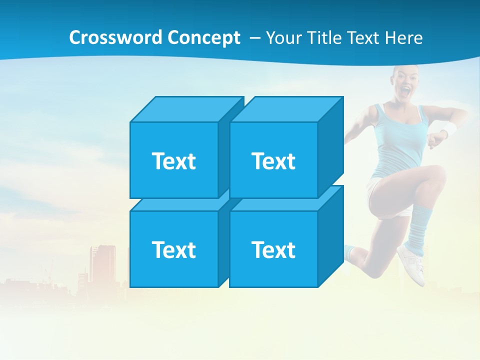 Length Blue Smiling PowerPoint Template