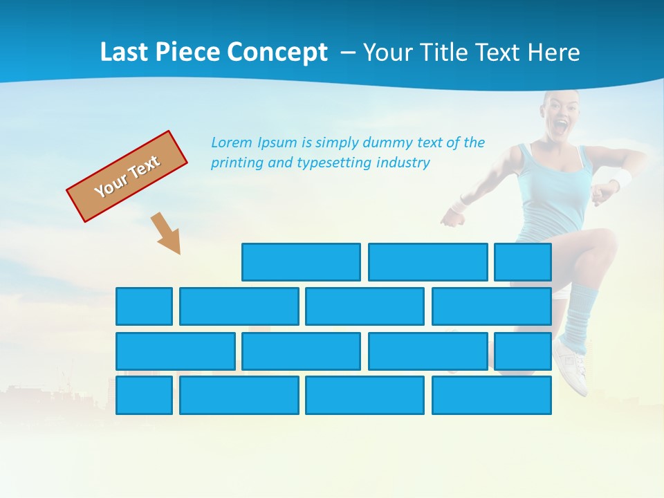Length Blue Smiling PowerPoint Template