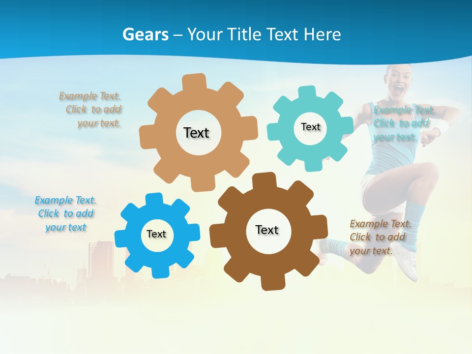 Length Blue Smiling PowerPoint Template
