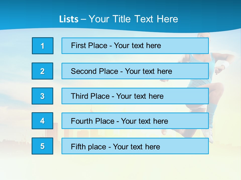 Length Blue Smiling PowerPoint Template