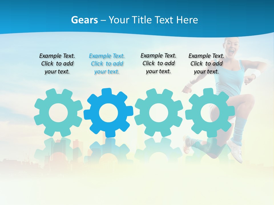 Length Blue Smiling PowerPoint Template