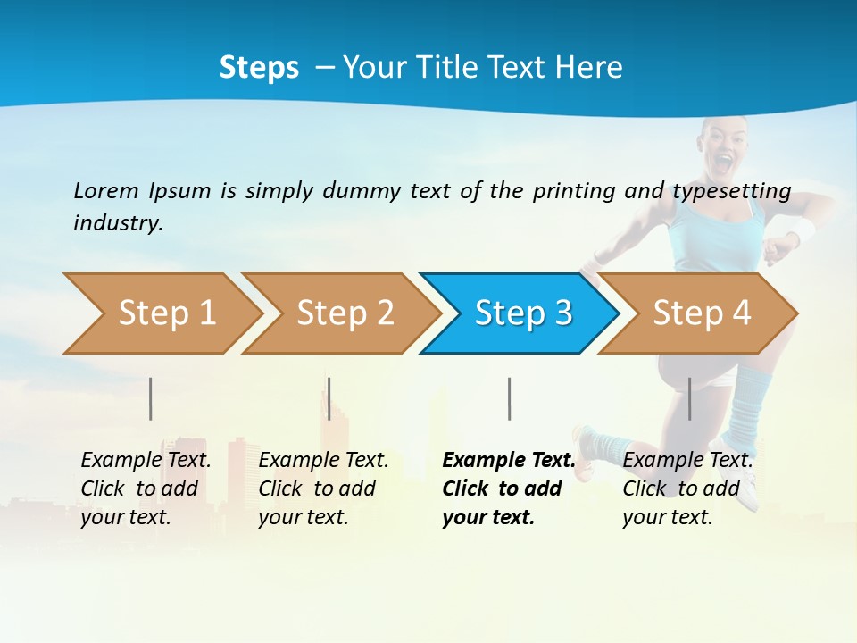 Length Blue Smiling PowerPoint Template