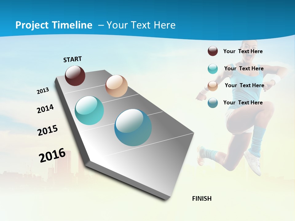 Length Blue Smiling PowerPoint Template