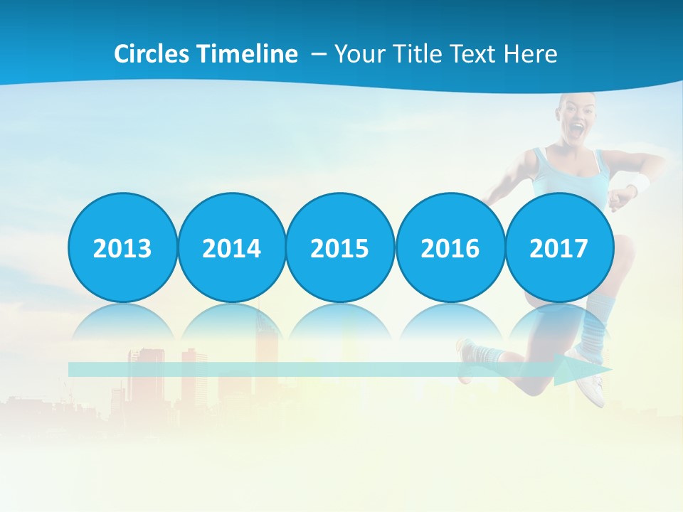 Length Blue Smiling PowerPoint Template