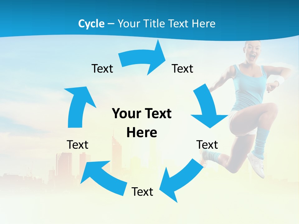 Length Blue Smiling PowerPoint Template