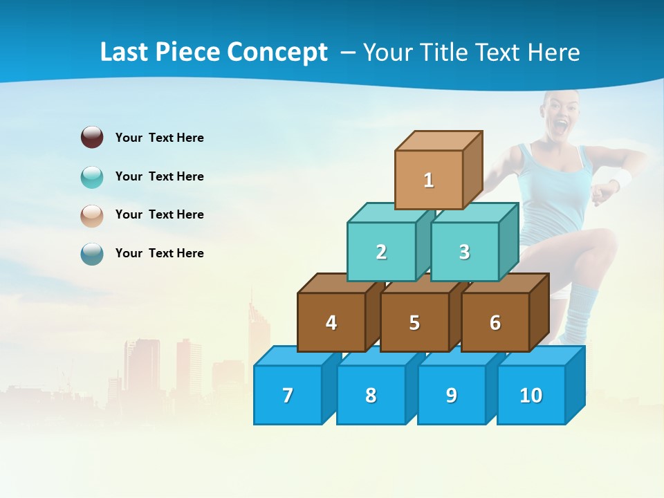 Length Blue Smiling PowerPoint Template