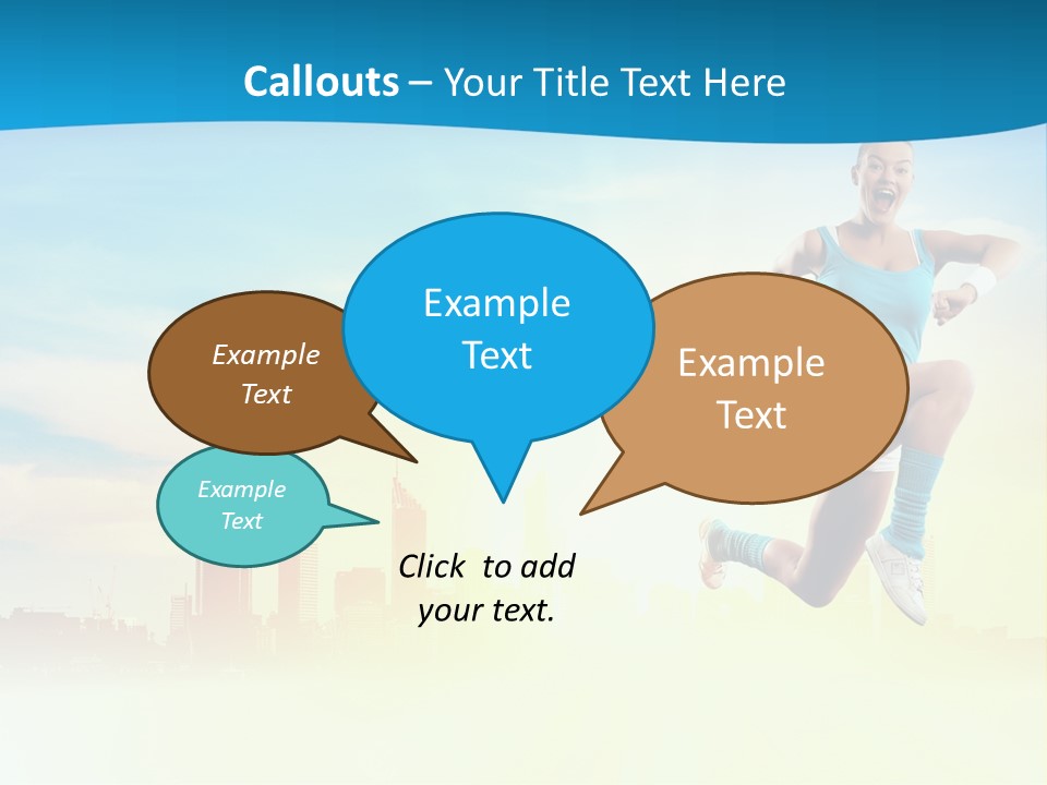Length Blue Smiling PowerPoint Template