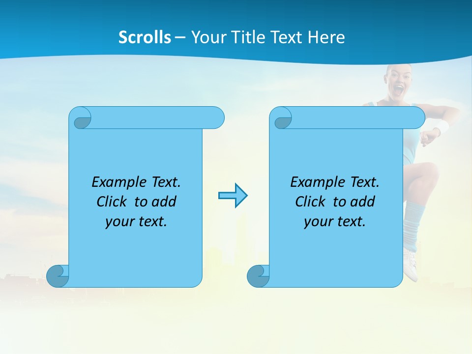 Length Blue Smiling PowerPoint Template