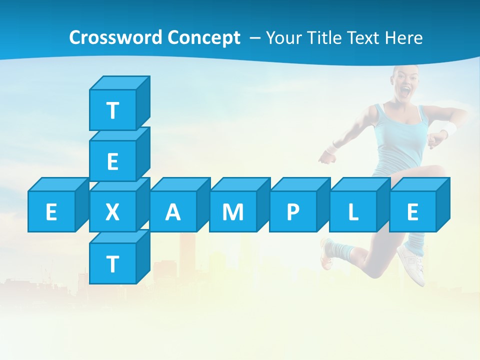 Length Blue Smiling PowerPoint Template