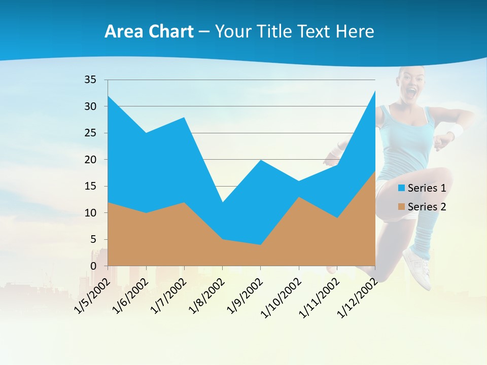 Length Blue Smiling PowerPoint Template