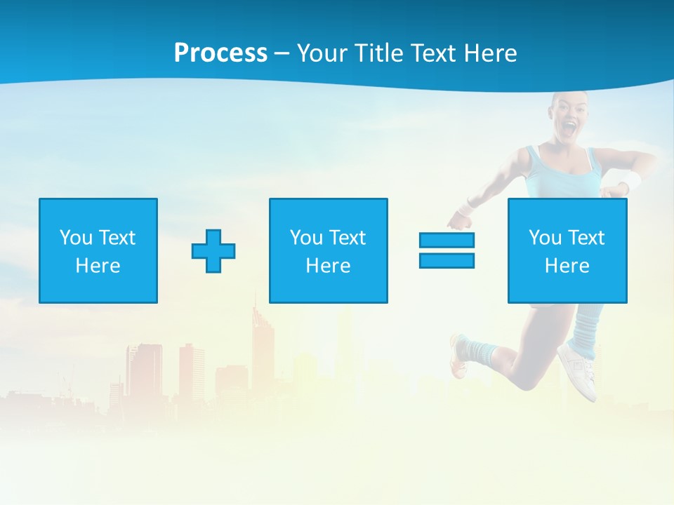 Length Blue Smiling PowerPoint Template