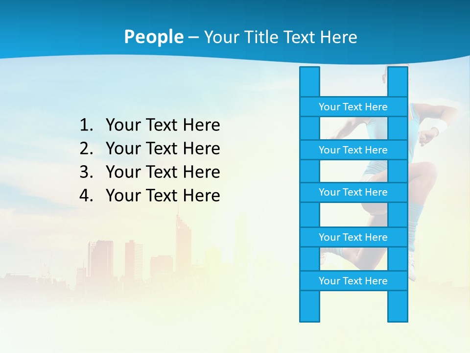 Length Blue Smiling PowerPoint Template
