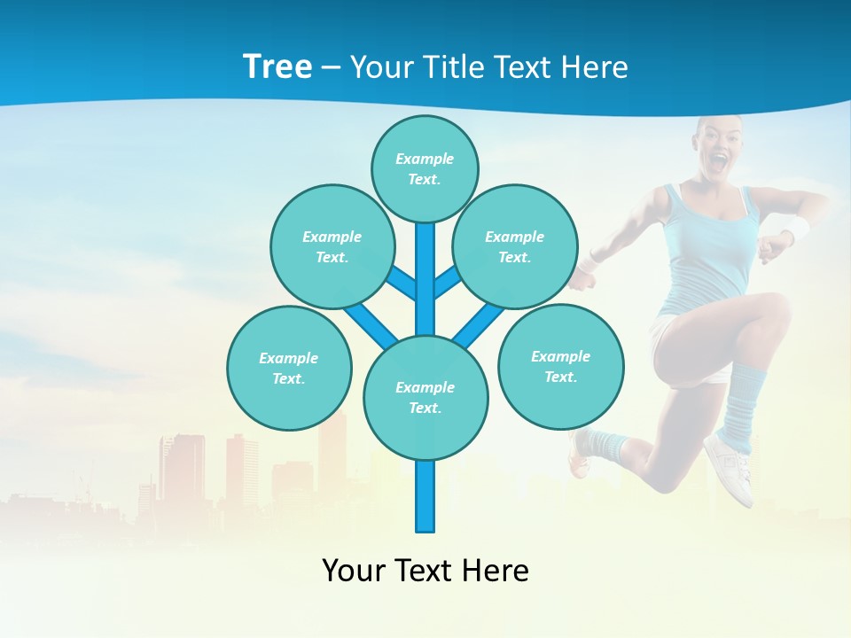 Length Blue Smiling PowerPoint Template
