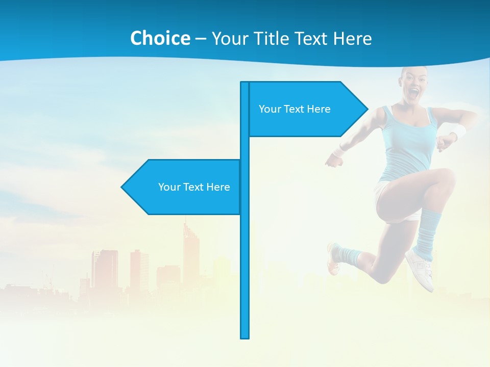 Length Blue Smiling PowerPoint Template