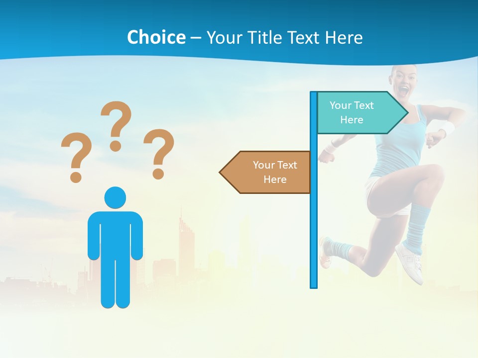 Length Blue Smiling PowerPoint Template