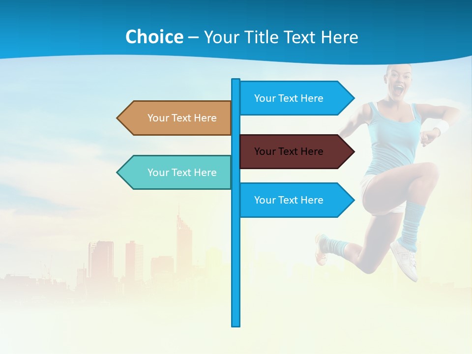 Length Blue Smiling PowerPoint Template