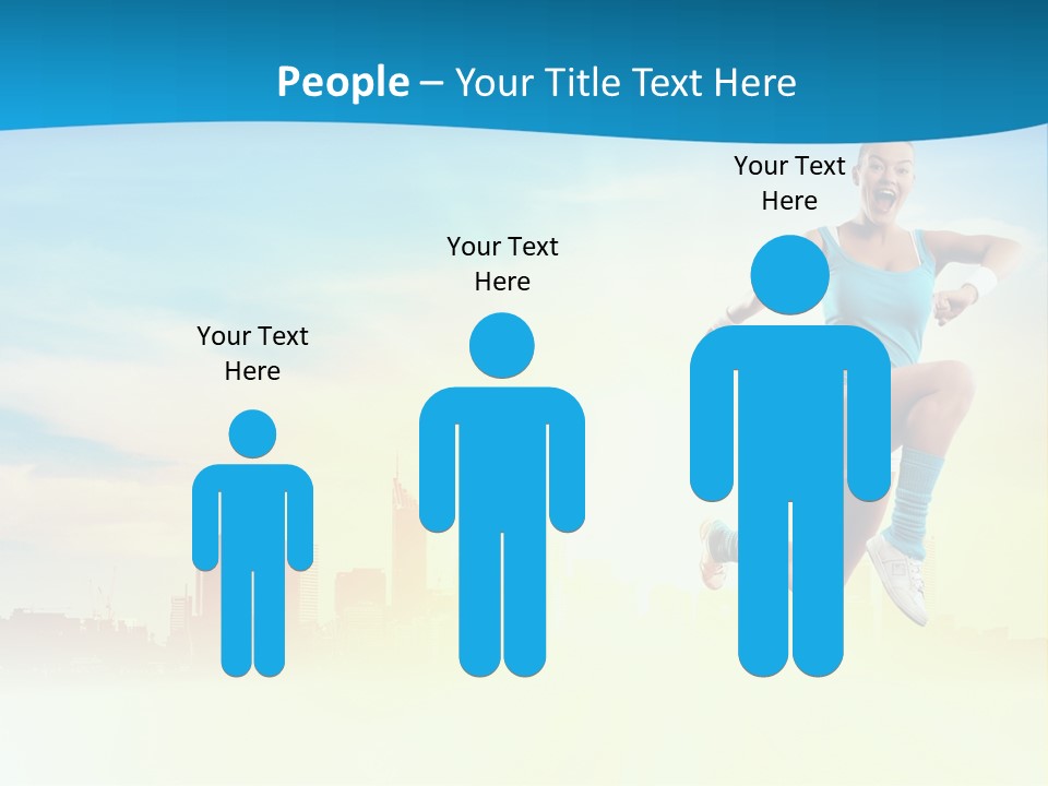 Length Blue Smiling PowerPoint Template