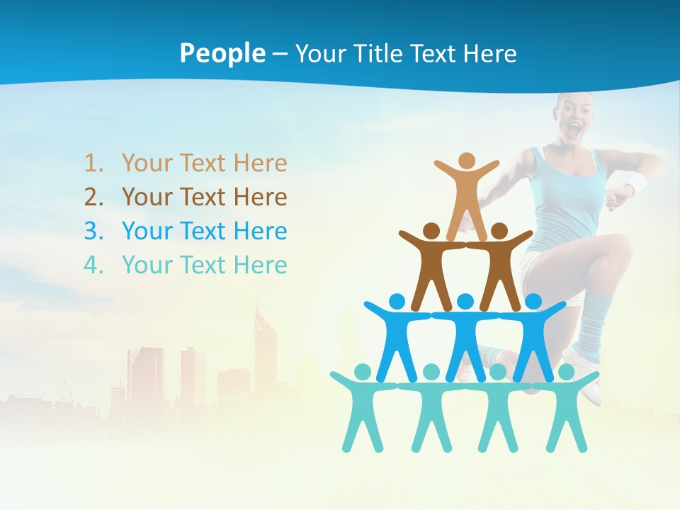 Length Blue Smiling PowerPoint Template