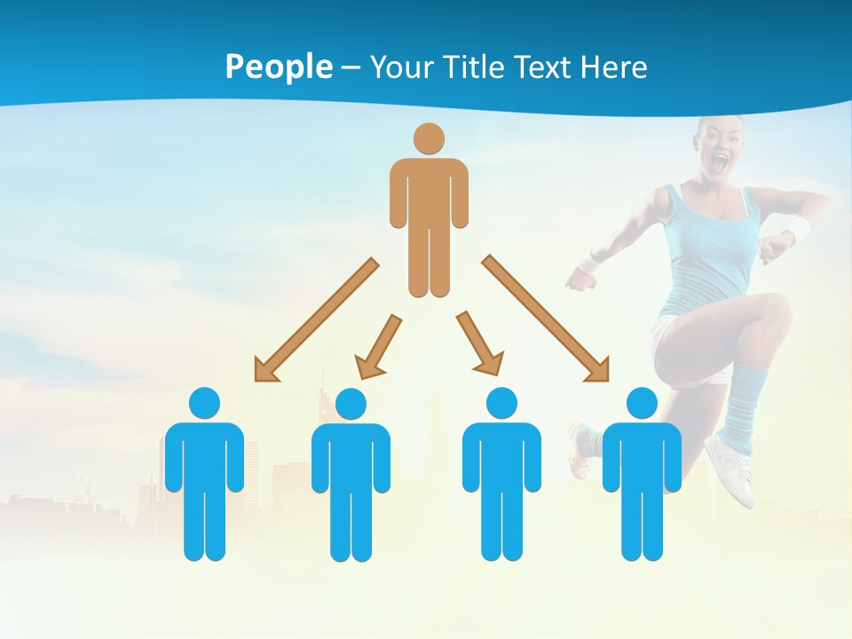 Length Blue Smiling PowerPoint Template