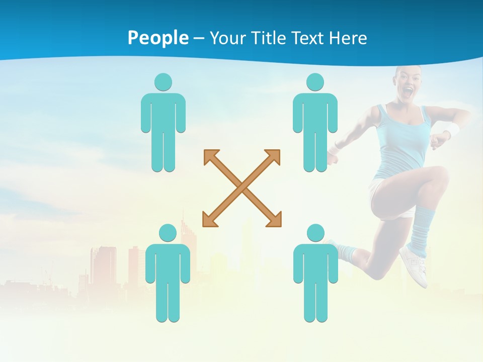 Length Blue Smiling PowerPoint Template